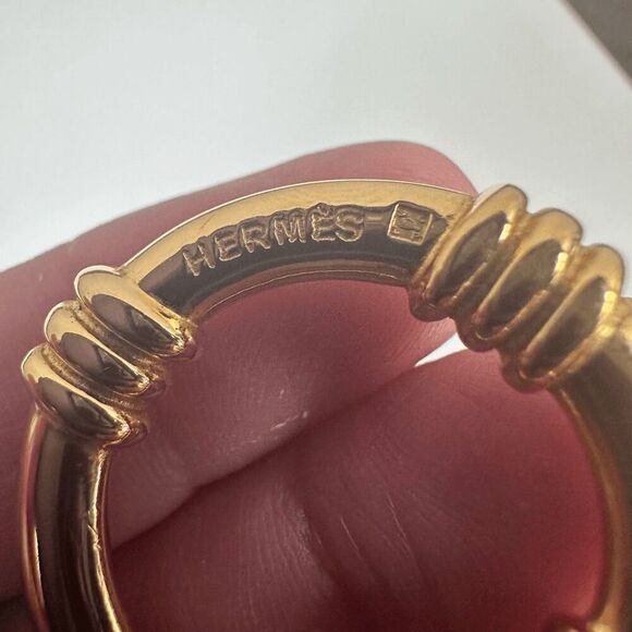 Hermes Gold Tone Scarf Ring W/ Certificate of Authenticity - Picture 5 of 12